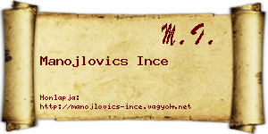 Manojlovics Ince névjegykártya